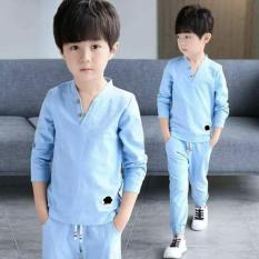 Đồ bộ dài tay cho bé trai 6 tuổi đến 10 tuổi chất cotton da cá( Màu Xanh dương- Xanh đậm- Xanh lá)