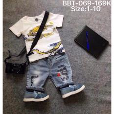 Bộ thun jeans bé trai- hình rồng 9-18kg