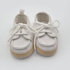 Dành Cho Bé Bé Sơ Sinh Đế Mềm Giày Canvas Sneaker Giày Tập Đi Cho Bé 0-18 m-MÀU TRẮNG-intl
