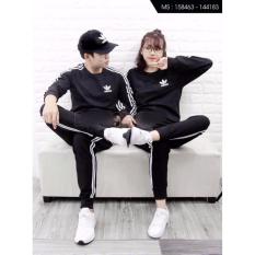 Combo 2 bộ đồ thể thao thu đông nam nữ B477 (đen)