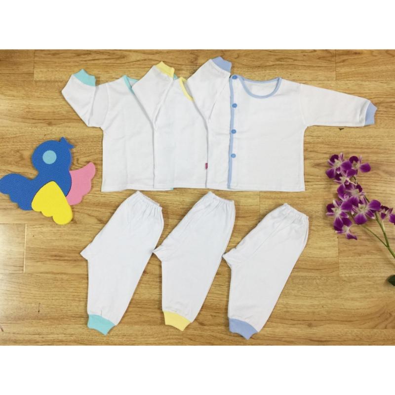 Nơi bán Combo 3 Bộ bác sỹ tay dài màu trắng cho bé trai Nanio size 2 (5 -7 kg)