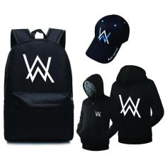 Combo Balo laptop Alan walker (đen) + Áo Khoác Alan Walker + Nón Alan Walker