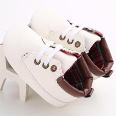 Giá Niêm Yết Cute Baby White Boy’s Flats Slip-On Toddler Shoes Soft Sole Newborn-18 Months S1657   Crazy Store