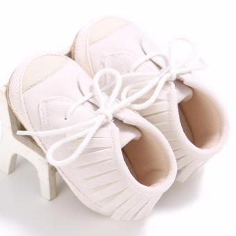 Cute Baby White Boy's Flats Slip-On Toddler Shoes Soft Sole Newborn-18 Months S1701  