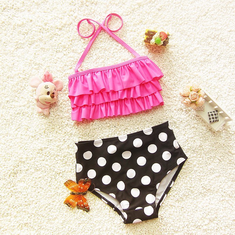 Nơi bán Cute Girls Swimwear Bikini Costumes Dance New Split Swimwear - Red - intl