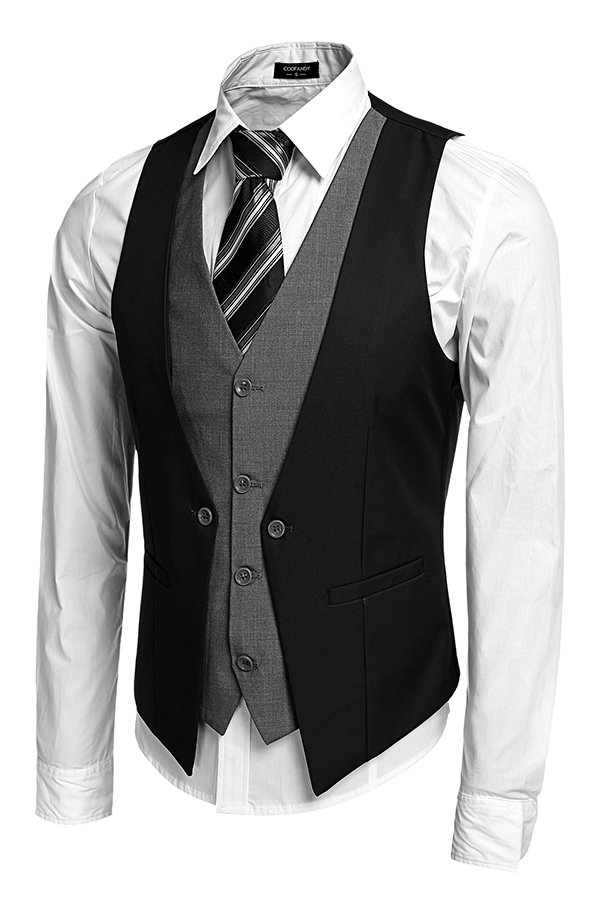 Cyber Coofandy Men's Formal Business Suit Vest ( Black ) - Intl