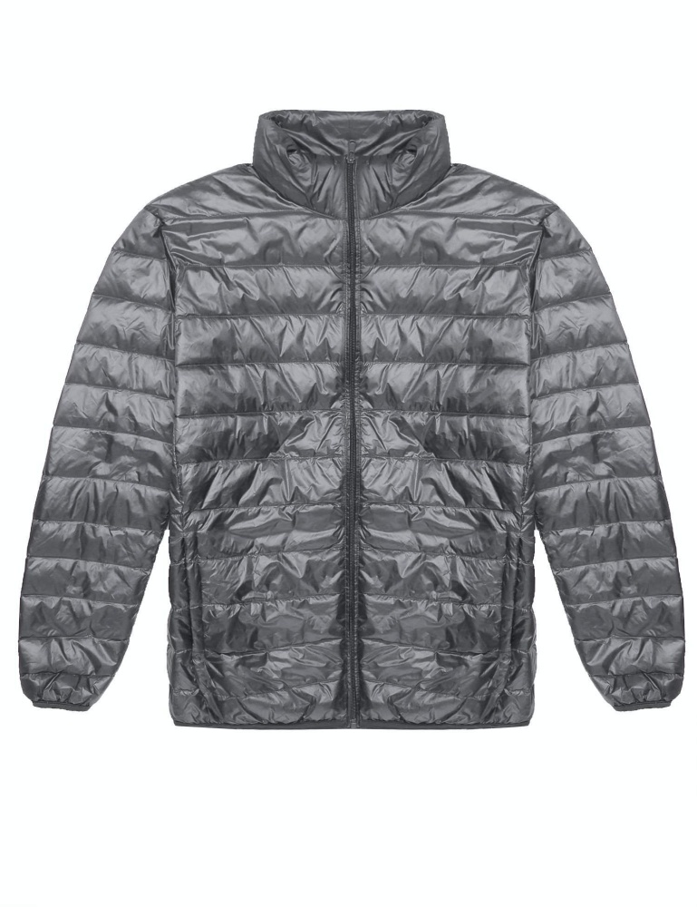 Cyber TOP BÁN Áo Khoác Ấm Nhẹ Cổ Áo Đứng Full Zip Packable Xuống Nóc Áo Khoác (Màu Xám)-quốc tế