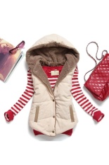 Cyber Women Plus Size Slim Jacket Hoodie Vest Coat Waistcoat (Beige) – intl