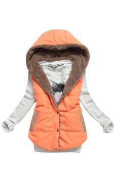 Cyber Women Plus Size Slim Jacket Hoodie Vest Coat Waistcoat (Orange) - Intl  