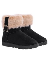 Địa Chỉ Bán Cyber Women’S Fur Pu Leather Snow Boots Ankle Boots Warm Shoesr (Black) Happydeal365