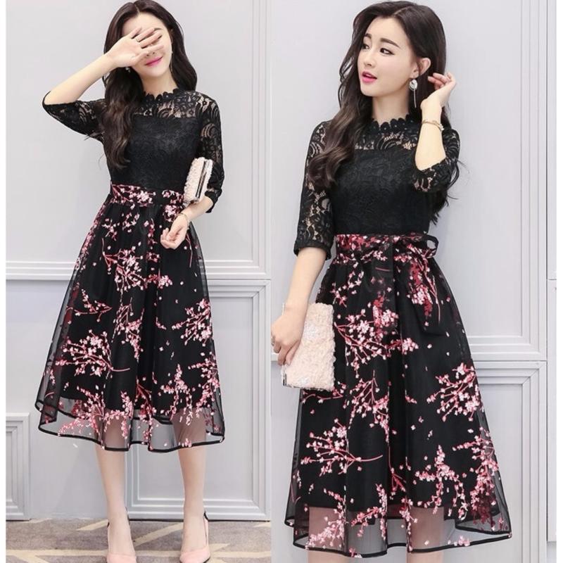 Nơi bán Đầm Ren Hoa Thạch Anh (Hoa Đỏ)