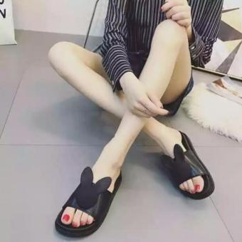 Dép Quai Ngang Nứ Tai Thỏ Giá Rẻ - Đen June 2018 - 3 Dép Quai Ngang Nứ Tai Thỏ Giá Rẻ - Đen - 3