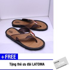 Dép xỏ ngón nam Duwa thời trang cao cấp Latoma TA0721 (Nâu)+ Tặng kèm thẻ ưu đãi Latoma