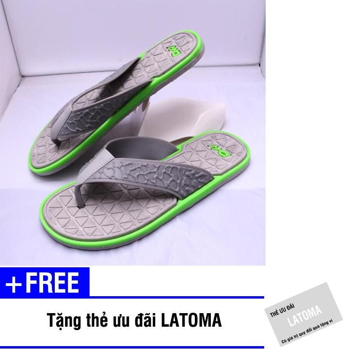 Dép xỏ ngón nam DV thời trang cao cấp Latoma TA0541 (Xám phối xanh lá)+Tặng kèm thẻ ưu đãi Latoma