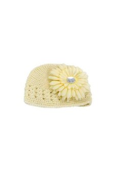 DHS Infant Crochet Beanie Hat + Daisy Flower Clip Yellow - intl  