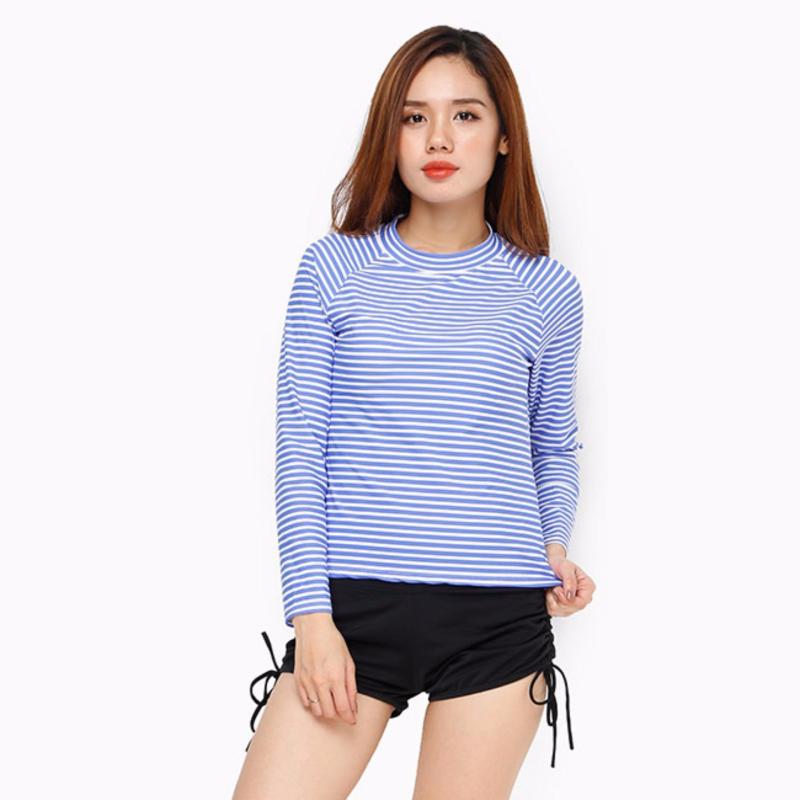 Nơi bán Đồ bơi xuất khẩu áo sọc nhỏ xanh tay dài