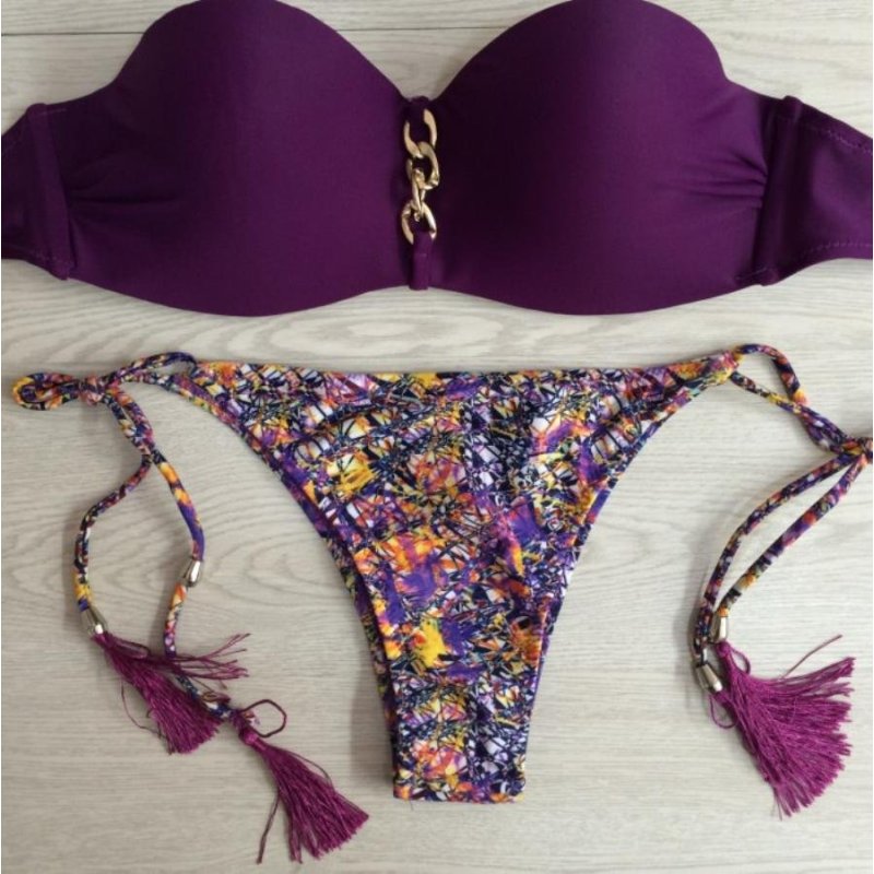 Nơi bán EOZY Fashion Women Bikini Set Triangle Swimwear Korean Style Summer
Beach Brazilian Swimsuit Swimming Bathing Suit (Purple) - intl