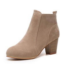 Thời trang Nữ Cô Gái Nữ Mùa Đông Ngân Khánh Martin Giày Boot Cổ Ngắn Cổ Trung gót Giày Màu Nâu-quốc tế