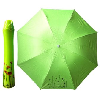 Fashion Portable Bottle Umbrella Rose Folding Sun & Rain Umbrella Green - intl  