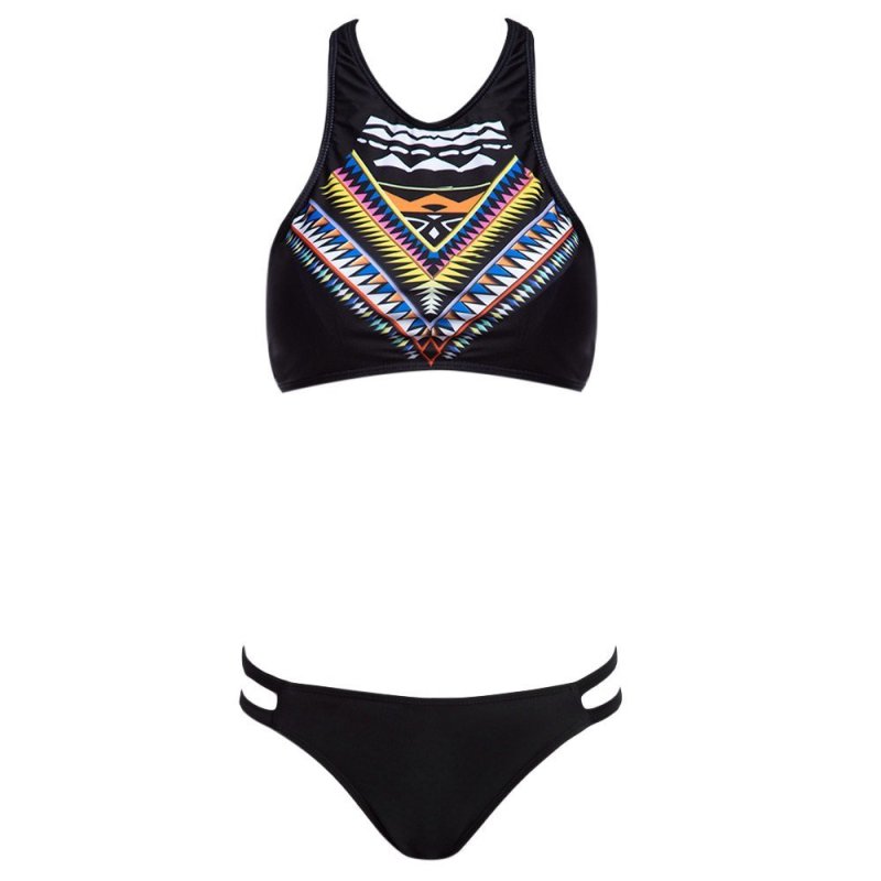 Nơi bán Fashion Women Bikini Geometry Print High Neck Push up Swimsuit Swimwear Set - intl