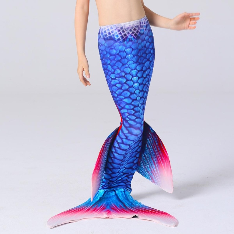 Nơi bán Fin Blue Mermaid Tail Monofin Swimmable Tail Kids Girls Women Swimming Costumes 130 - intl