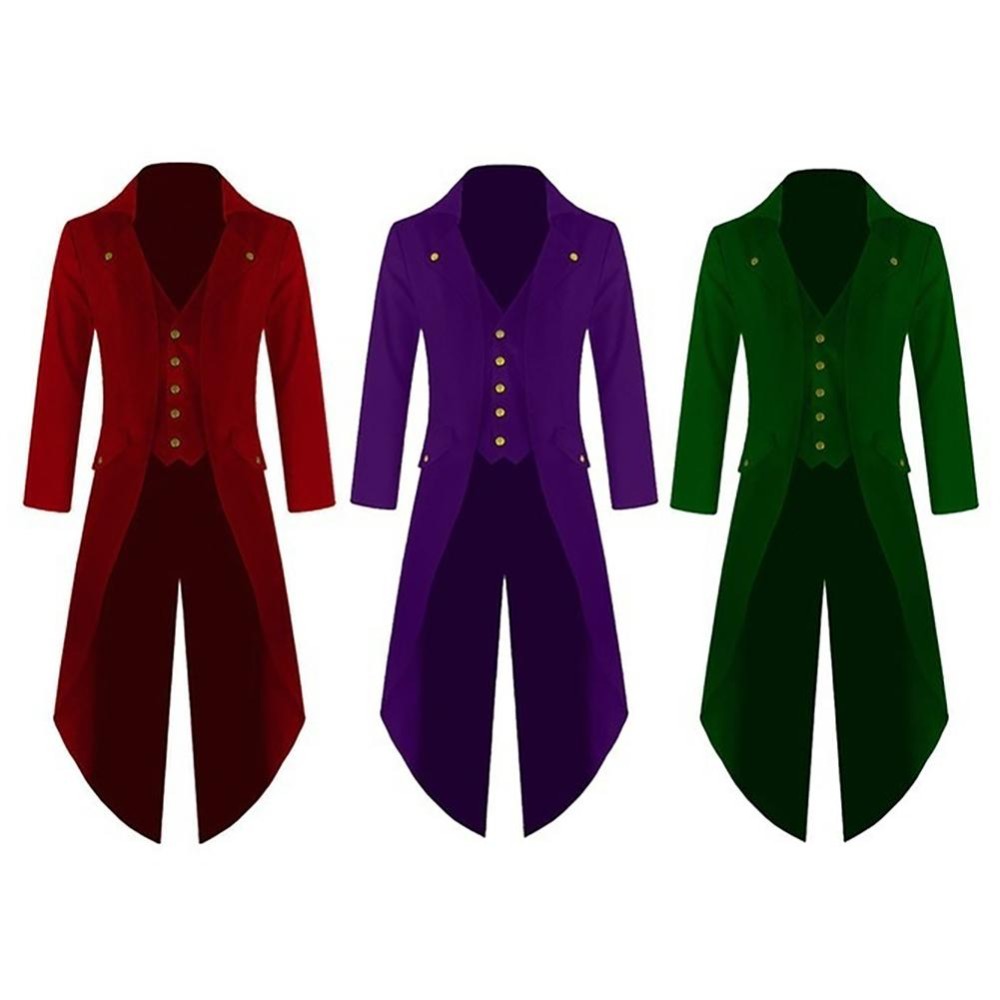 Formal Vintage Men's Coat Fashion Steampunk Retro Tailcoat Jacket Gothic Dinner Dance Party Coat Men's Uniform Size:S M L XL...