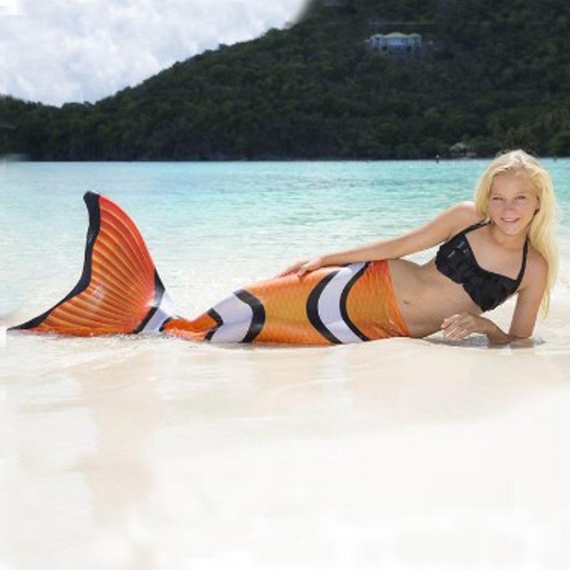 Nơi bán Fshion Ladies Mermaid Swimming Suit Girls Cute Mermaid Tail Beach Swimwear - Orange - intl
