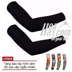 Găng tay chống nắng HOAHAI.COM (Đen) + Tặng kèm găng tay hình xăm 3D