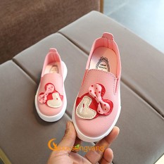 Giày bé gái đẹp giày đế thể thao bé gái màu hồng minnie GLG065