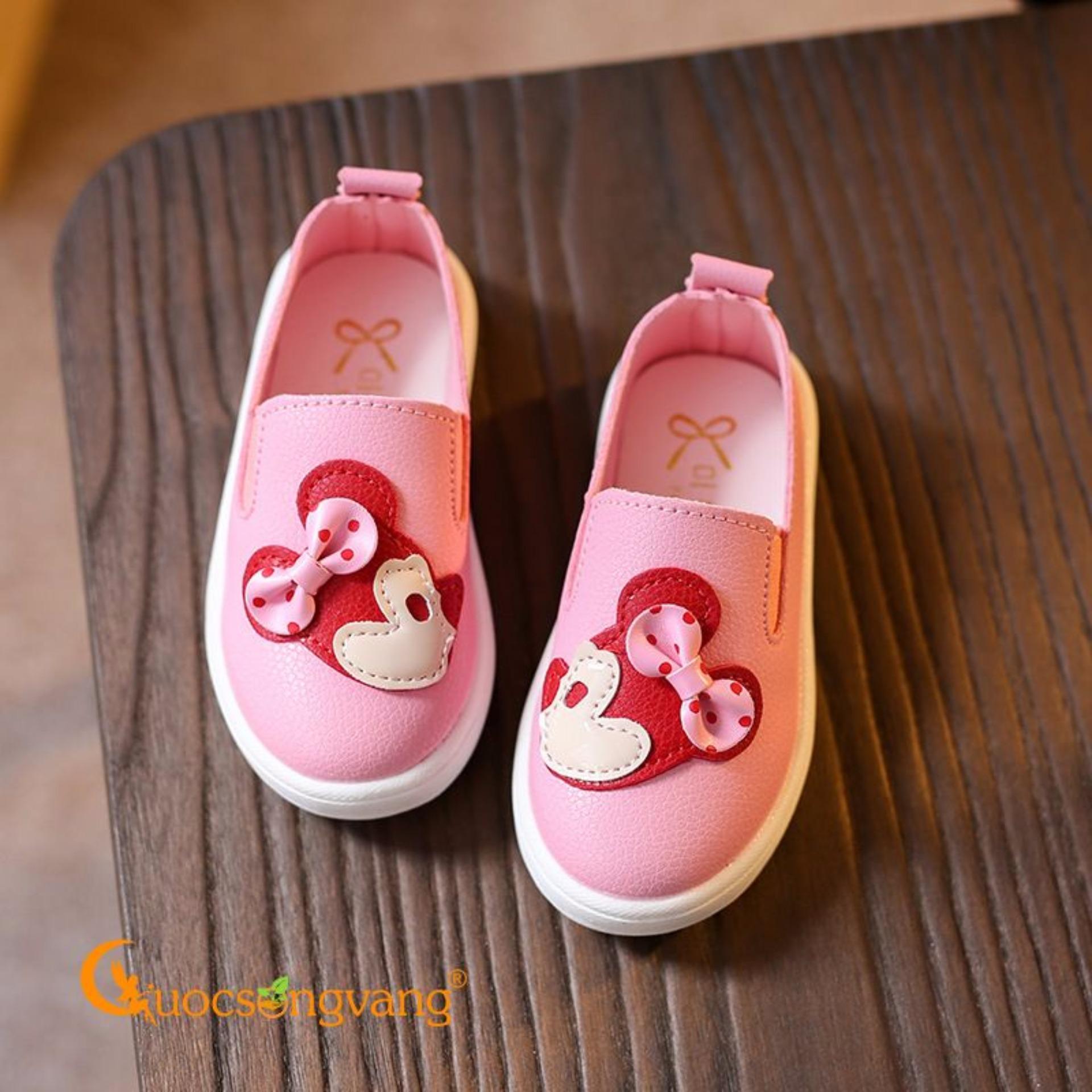 Giày bé gái đẹp giày thể thao bé gái màu hồng minnie GLG030
