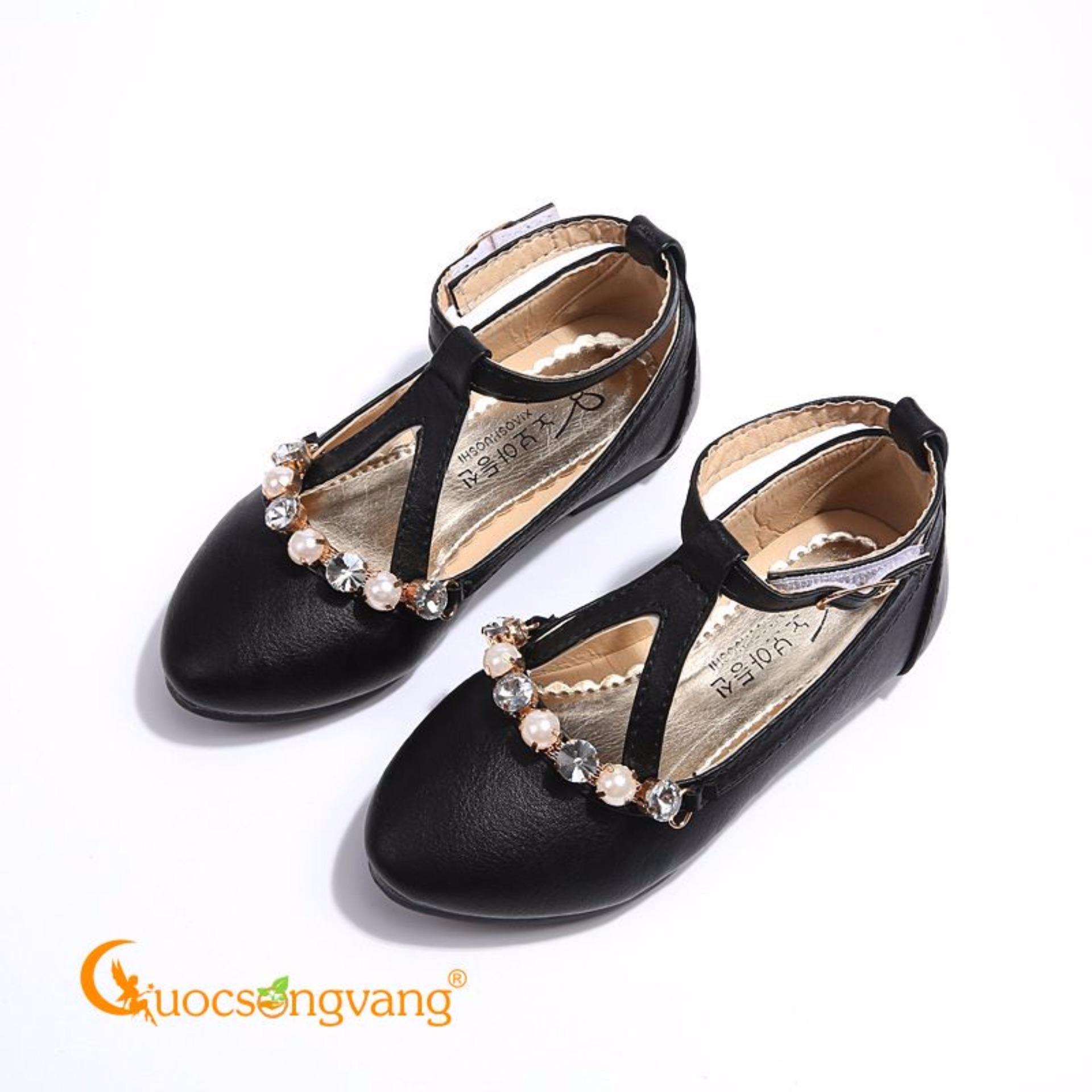 Giày bé gái đính đá giày công chúa bé gái đẹp GLG036-Black