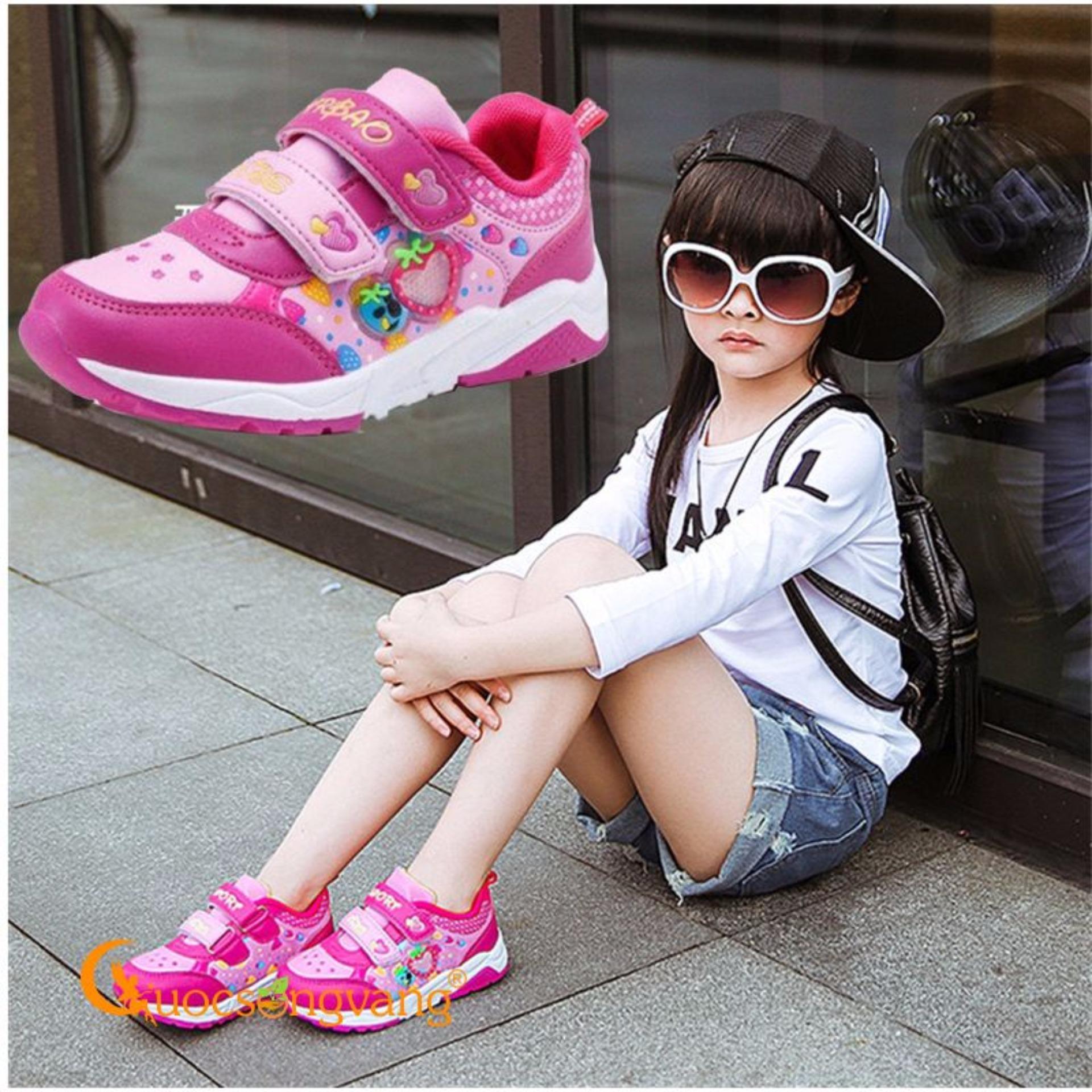 Giày bé gái thể thao giày bé gái công chúa dâu tây GLG028-Pink