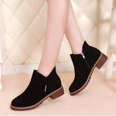GIÀY BỐT NỮ CỔ NGẮN DA LỘN 2018 KHÓA KÉO – MSP 3099