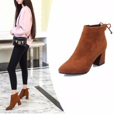 Giày Bốt Nữ Da Lộn Gót Cao 6CM Khóa Kéo Bên Hông 3Fashion Shop – MSP 3057