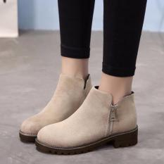 GIÀY BỐT NỮ KHÓA KÉO DA LỘN TRẺ TRUNG 3FASHION – MSP 3095