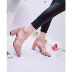 Giày cao gót nữ đế vuông dây chéo xinh xắn dễ thương – 7cm