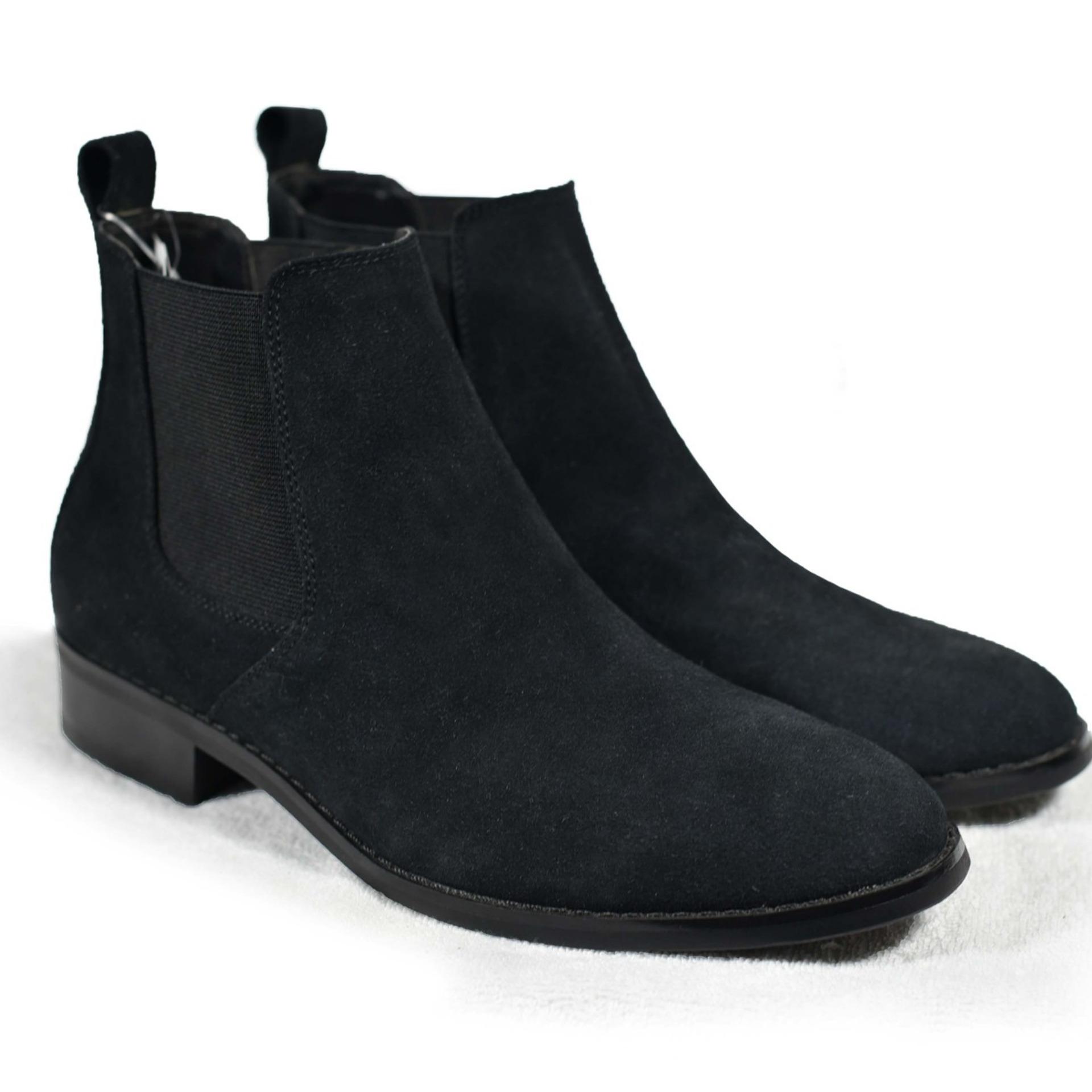 Giày Chelsea boot nam màu đen da lộn Tathanium Footwear (Đen).