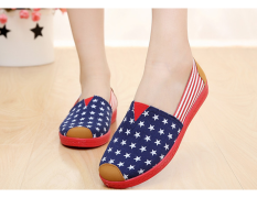 Giày Slip On Họa Tiết Ngôi Sao (Xanh)