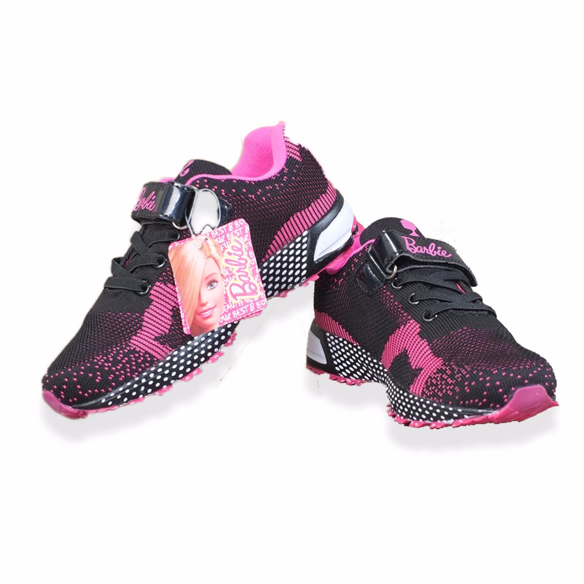 Giày thể thao bé gái Barbie 31625 từ 6-12 (đen hồng)