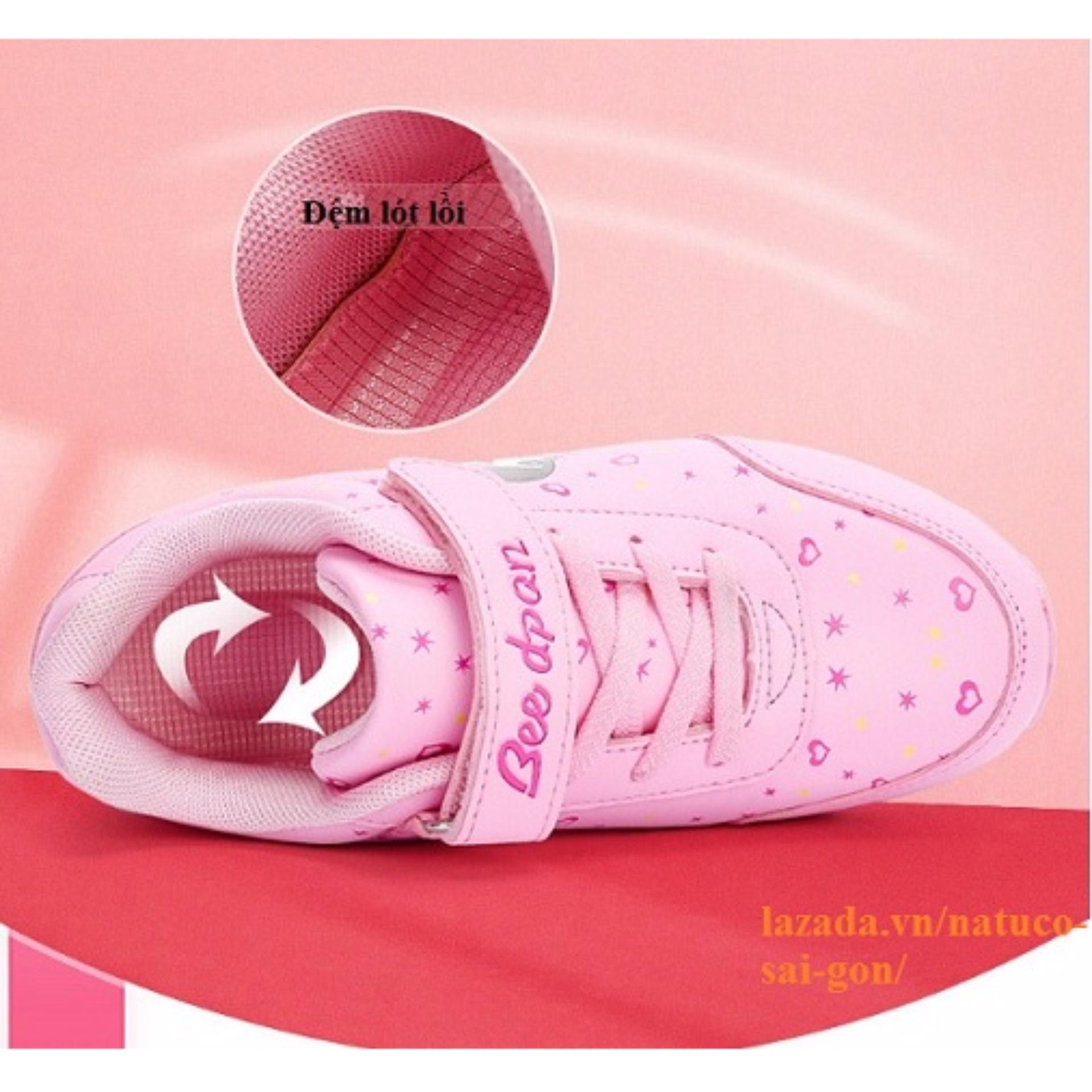 Giày thể thao Hồng Kông cho bé gái đế chống trượt, thoáng khí ( mầu hồng phấn)