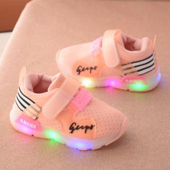 Giày thể thao siêu nhẹ cho bé - Size 21 đến 25 - gupy - hồng đèn led  