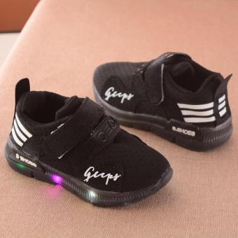 Giày thể thao siêu nhẹ cho bé - Size 21 đến 30 - gupy - đen - đèn led  