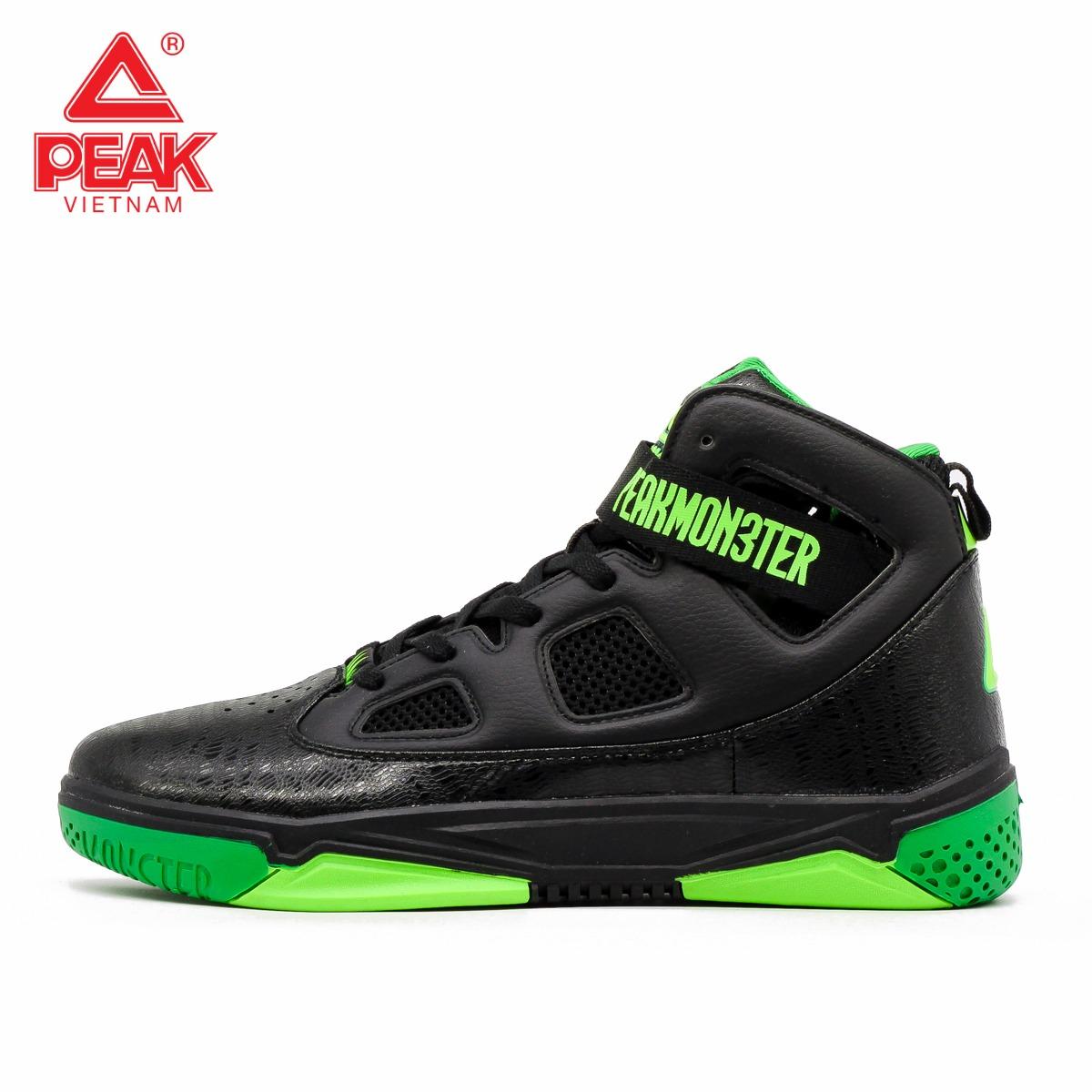 Giày thời trang bóng rổ nam Peak Monster IV E52061A – Đen Xanh