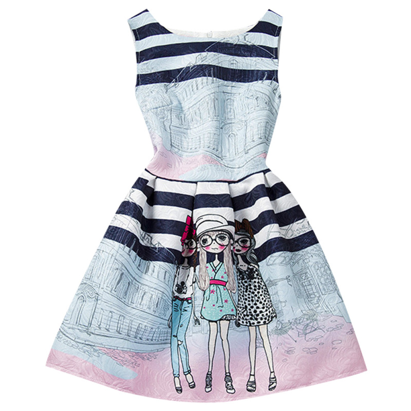Nơi bán Girls Summer Style Sleeveless Printed Dress