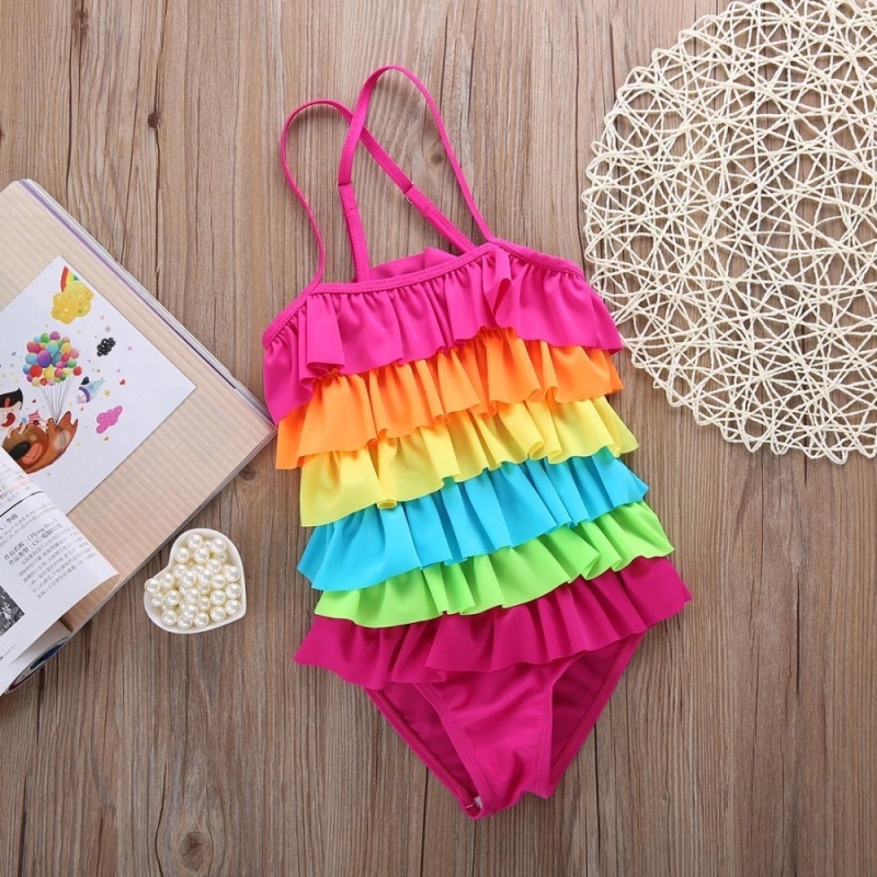 Nơi bán Hot Kids Girls Rainbow Bikini Girls Summer Beach Swimwear Layered
Swimming Bathing Suit Children Girls Swimsuit - intl