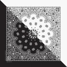 Khăn Bandana (Khăn Turban EXO) Màu Trắng Đen – Mã B011 55 x 55 / den,white