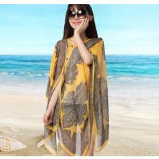 Khăn choàng chống nắng đính hạt kiểu mới (Vàng)