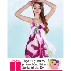 Khăn choàng / sarong đi biển + Tặng túi đựng mỹ phẩm