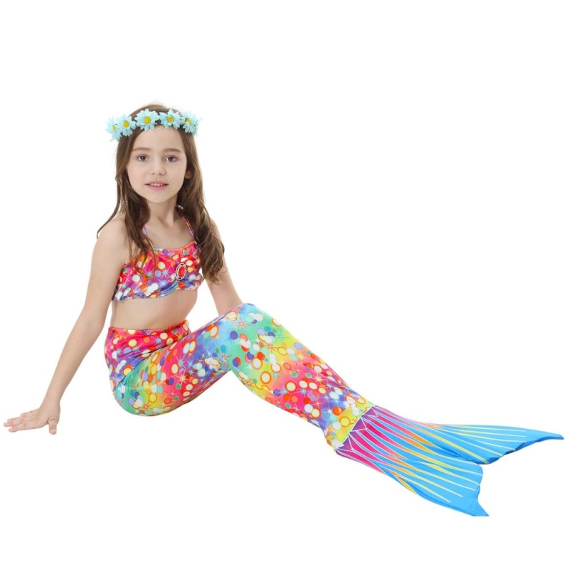 Nơi bán Kids Girls Swimsuit Bikini Set with Mermaids Tail Sea-maid Swimming Costumes- Dots - intl