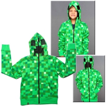 Kids Minecraft Creeper Boys Youth Hoodie Zip-Up Coat Sweater Jacket - intl  